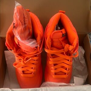 Vibrant Orange High-Top Sneakers